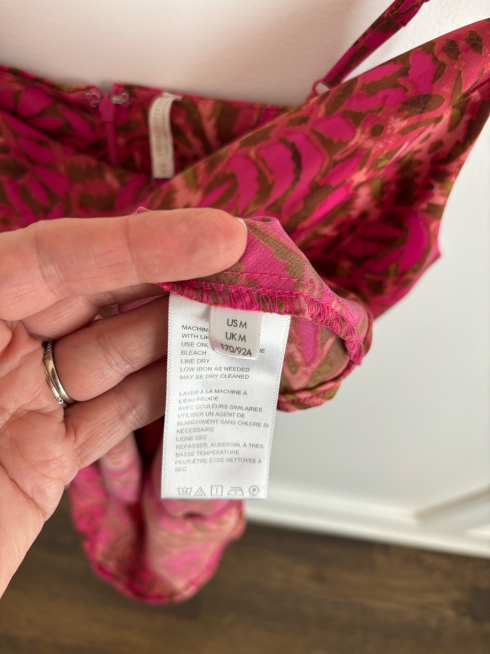 Urban Outfitters Summer Vacation Pink/Brown Patterned Scoop Neck Mini Slip Dress - Picture 5 of 9